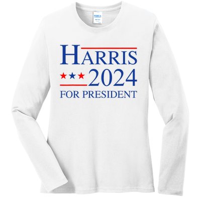 Kamala Harris 2024 For President Election Campaign Ladies Long Sleeve Shirt