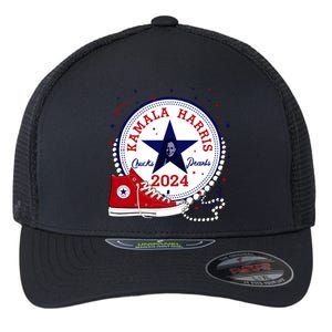 Kamala Harris 2024 Chucks And Pearls Comma La Cat Flexfit Unipanel Trucker Cap