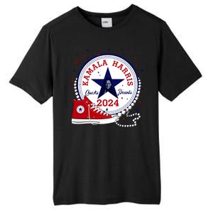 Kamala Harris 2024 Chucks And Pearls Comma La Cat Tall Fusion ChromaSoft Performance T-Shirt