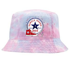 Kamala Harris 2024 Chucks And Pearls Comma La Cat Tie-Dyed Bucket Hat