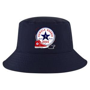 Kamala Harris 2024 Chucks And Pearls Comma La Cat Cool Comfort Performance Bucket Hat