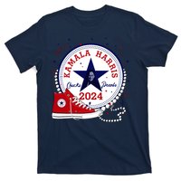 Kamala Harris 2024 Chucks And Pearls Comma La Cat T-Shirt