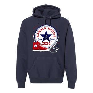 Kamala Harris 2024 Chucks And Pearls Comma La Cat Premium Hoodie