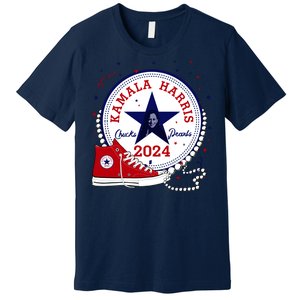 Kamala Harris 2024 Chucks And Pearls Comma La Cat Premium T-Shirt