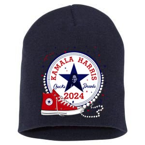 Kamala Harris 2024 Chucks And Pearls Comma La Cat Short Acrylic Beanie