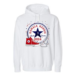 Kamala Harris 2024 Chucks And Pearls Comma La Cat Garment-Dyed Fleece Hoodie