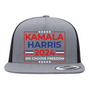 Kamala Harris 2024 We Choose Freedom Flat Bill Trucker Hat