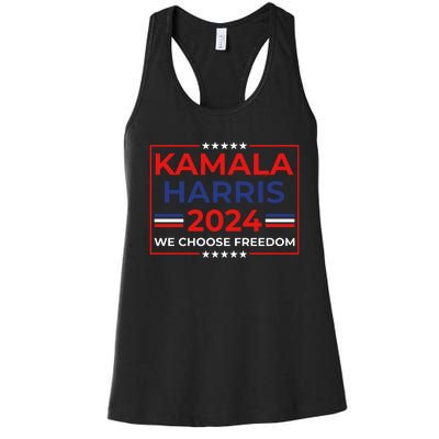 Kamala Harris 2024 We Choose Freedom Women's Racerback Tank