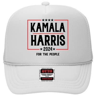 Kamala Harris 2024 For The People Graphic High Crown Mesh Back Trucker Hat