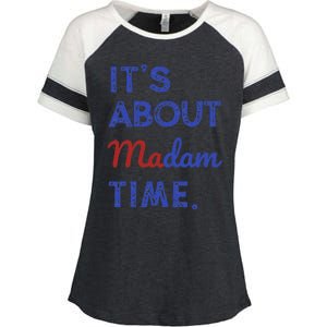 Kamala Harris 2024 ItS About Madam Time President Election Gift Enza Ladies Jersey Colorblock Tee