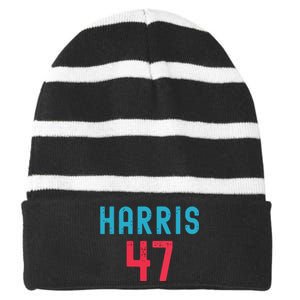 Kamala Harris 2024 Kamala For President Striped Beanie with Solid Band