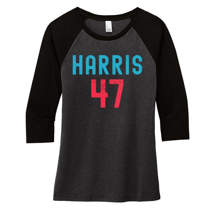 Kamala Harris 2024 Kamala For President Women's Tri-Blend 3/4-Sleeve Raglan Shirt