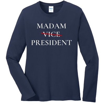 Kamala Harris 2024 Madam President Ladies Long Sleeve Shirt