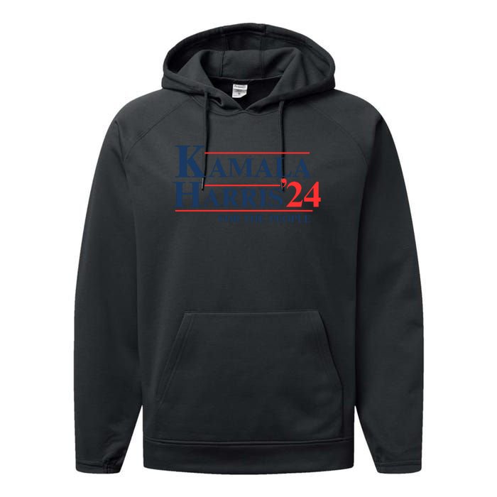 Kamala Harris 2024 For The People Support Graphic Performance Fleece Hoodie