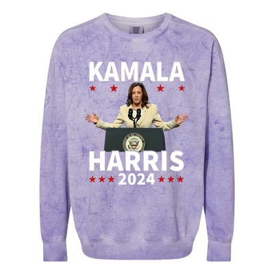 Kamala Harris 2024 Support Graphic Colorblast Crewneck Sweatshirt