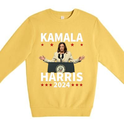 Kamala Harris 2024 Support Graphic Premium Crewneck Sweatshirt