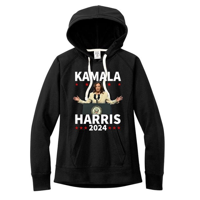 Kamala Harris 2024 Support Graphic Women's Fleece Hoodie