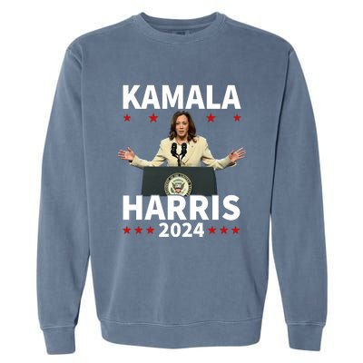 Kamala Harris 2024 Support Graphic Garment-Dyed Sweatshirt