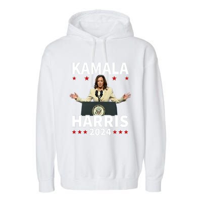 Kamala Harris 2024 Support Graphic Garment-Dyed Fleece Hoodie