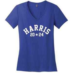 Kamala Harris 2024 Sporty Style Logo Women's V-Neck T-Shirt