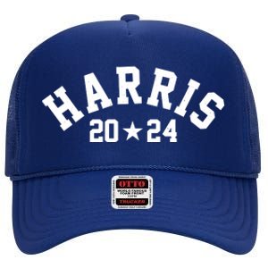 Kamala Harris 2024 Sporty Style Logo High Crown Mesh Back Trucker Hat