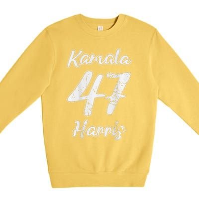 Kamala Harris 2024 Distressed President Election Premium Crewneck Sweatshirt