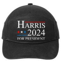 Kamala Harris 2024 For President Election Campaign 7-Panel Snapback Hat