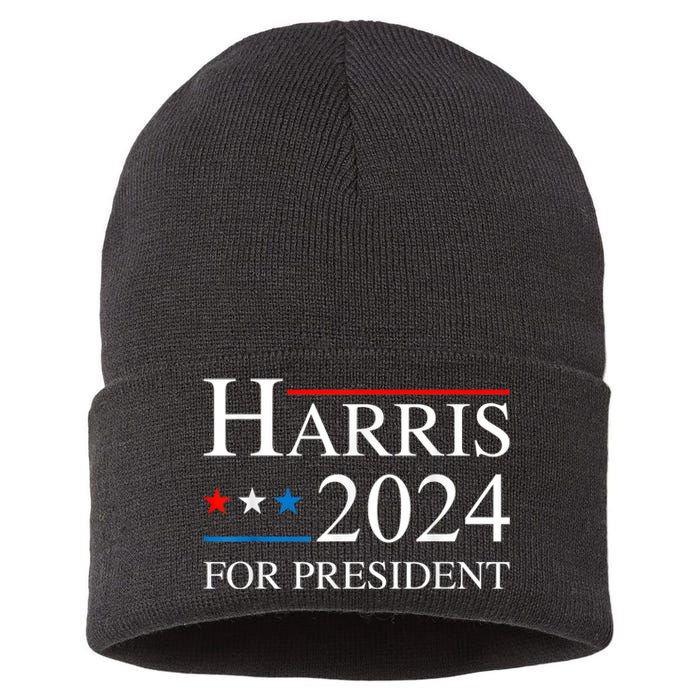 Kamala Harris 2024 For President Election Campaign Sustainable Knit Beanie