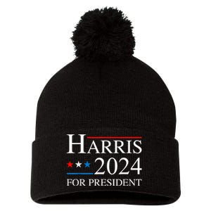 Kamala Harris 2024 For President Election Campaign Pom Pom 12in Knit Beanie