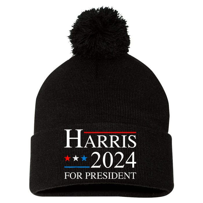 Kamala Harris 2024 For President Election Campaign Pom Pom 12in Knit Beanie