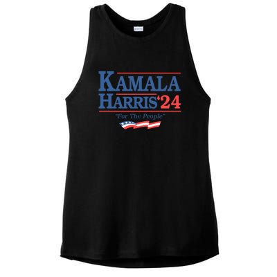 Kamala Harris 2024 For The People Slogan Graphic Ladies PosiCharge Tri-Blend Wicking Tank