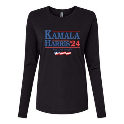 Kamala Harris 2024 For The People Slogan Graphic Womens Cotton Relaxed Long Sleeve T-Shirt