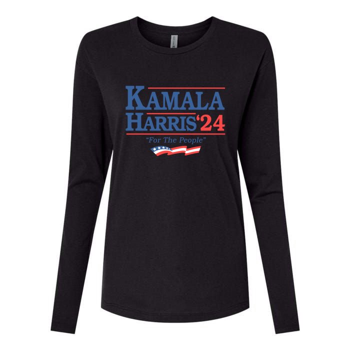 Kamala Harris 2024 For The People Slogan Graphic Womens Cotton Relaxed Long Sleeve T-Shirt