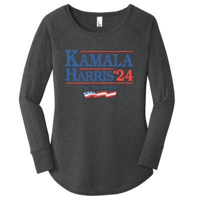 Kamala Harris 2024 For The People Slogan Graphic Women's Perfect Tri Tunic Long Sleeve Shirt