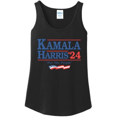 Kamala Harris 2024 For The People Slogan Graphic Ladies Essential Tank