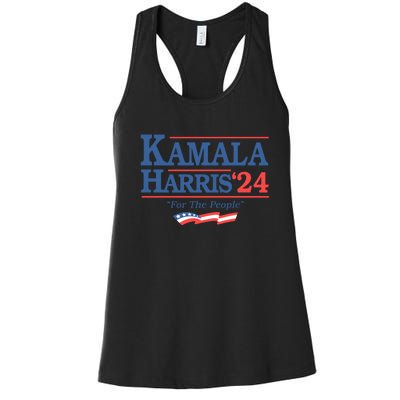 Kamala Harris 2024 For The People Slogan Graphic Women's Racerback Tank