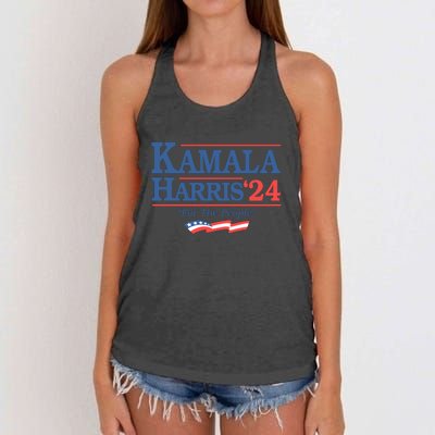 Kamala Harris 2024 For The People Slogan Graphic Women's Knotted Racerback Tank