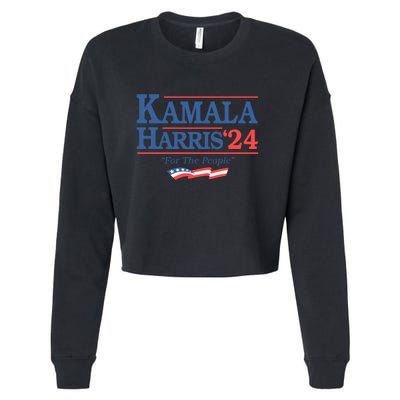 Kamala Harris 2024 For The People Slogan Graphic Cropped Pullover Crew