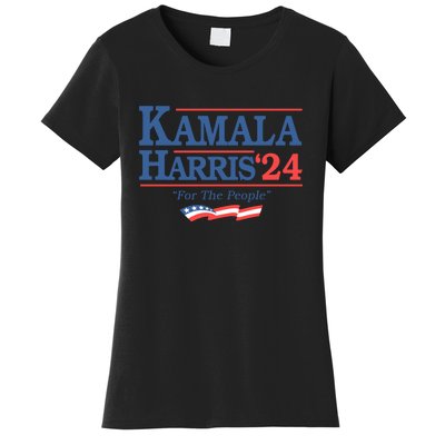 Kamala Harris 2024 For The People Slogan Graphic Women's T-Shirt