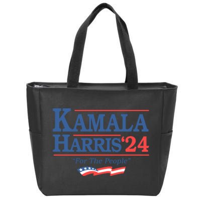 Kamala Harris 2024 For The People Slogan Graphic Zip Tote Bag