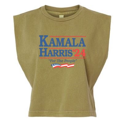 Kamala Harris 2024 For The People Slogan Graphic Garment-Dyed Women's Muscle Tee