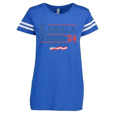 Kamala Harris 2024 For The People Slogan Graphic Enza Ladies Jersey Football T-Shirt