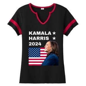 Kamala Harris 2024 Kamala For President Ladies Halftime Notch Neck Tee