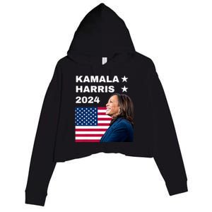 Kamala Harris 2024 Kamala For President Crop Fleece Hoodie