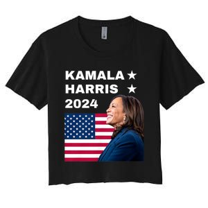 Kamala Harris 2024 Kamala For President Women's Crop Top Tee