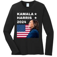 Kamala Harris 2024 Kamala For President Ladies Long Sleeve Shirt