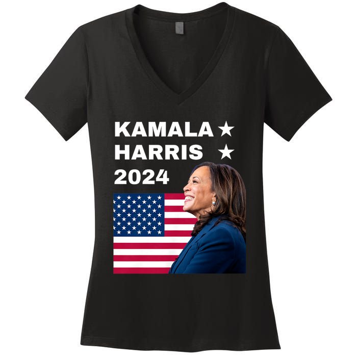 Kamala Harris 2024 Kamala For President Women's V-Neck T-Shirt