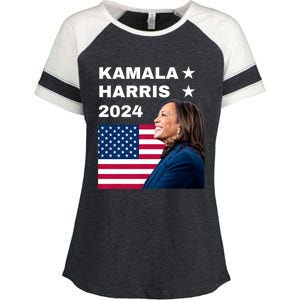 Kamala Harris 2024 Kamala For President Enza Ladies Jersey Colorblock Tee