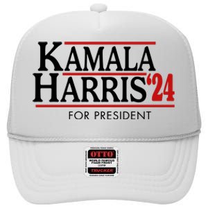 Kamala Harris 2024 For President Election Political High Crown Mesh Back Trucker Hat