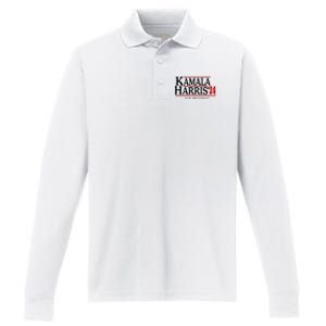 Kamala Harris 2024 For President Election Political Performance Long Sleeve Polo